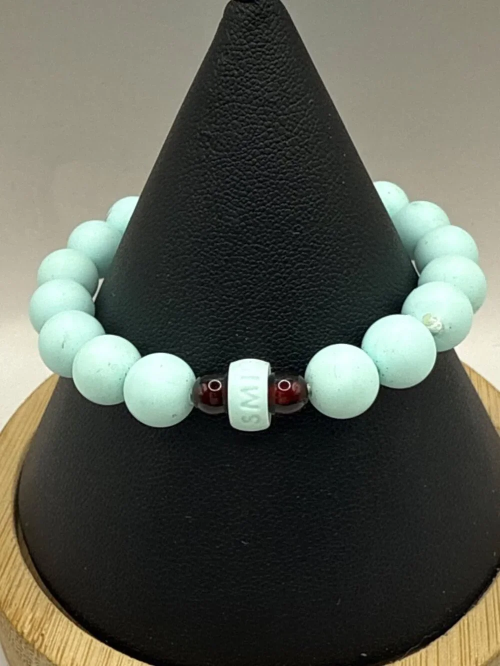 Amber Smile Baltic Amber Kids Bracelet Blue Seafoam Silicone Smile